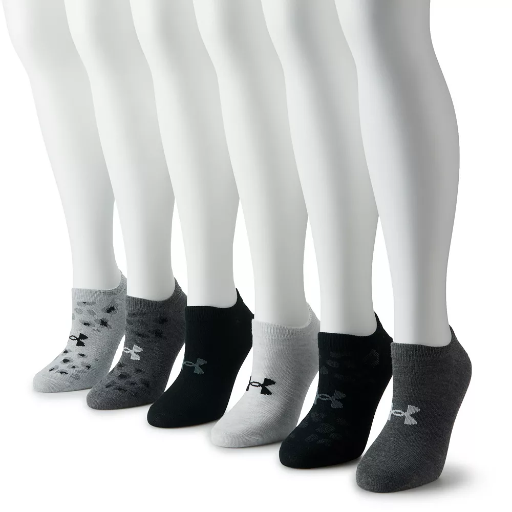 Women's Under Armour 6-Pack Essential No-Show Socks Women's Under Armour 6-Pack Essential No-Show Socks -Under Armor shop 3631558 Halo Gray Leopard