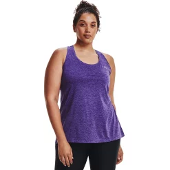 Plus Size Under Armour Tech Twist Tank Top -Under Armor shop 3974799 Purple Zest