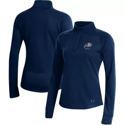Women's Under Armour Navy Navy Midshipmen Double-Knit Jersey Quarter-Snap Pullover Jacket