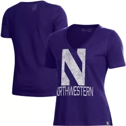 Women's Under Armour Purple Northwestern Wildcats Logo Performance V-Neck T-Shirt