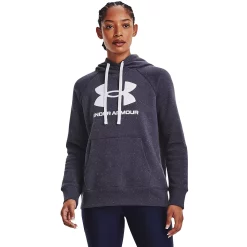Women's Under Armour Rival Fleece Logo Hoodie -Under Armor shop 4246170 Tempered Steel