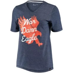 Women's Under Armour Heathered Navy Auburn Tigers V-Neck T-Shirt -Under Armor shop 4366978 ALT2