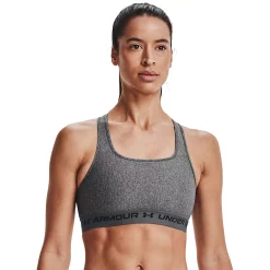 Under Armour Crossback 2.0 Medium-Impact Sports Bra -Under Armor shop 4422552 Charcoal
