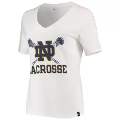 Women's Under Armour White Notre Dame Fighting Irish Lacrosse V-Neck T-Shirt -Under Armor shop 4447271 ALT2
