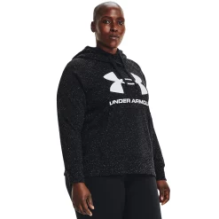 Plus Size Under Armour Rival Fleece Logo Hoodie -Under Armor shop 4549575 Black