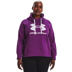 Plus Size Under Armour Rival Fleece Logo Hoodie -Under Armor shop 4549575 Rivalry