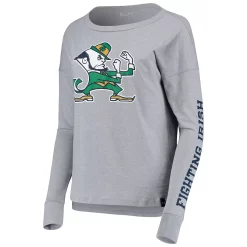 Women's Under Armour Heathered Gray Notre Dame Fighting Irish 2-Hit Performance Long Sleeve T-Shirt -Under Armor shop 4661827 ALT2