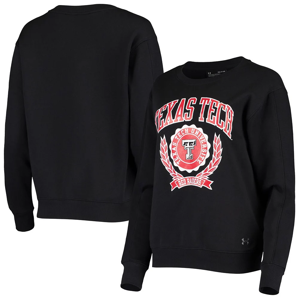 Women's Under Armour Black Texas Tech Red Raiders All Day Fleece Pullover Sweatshirt