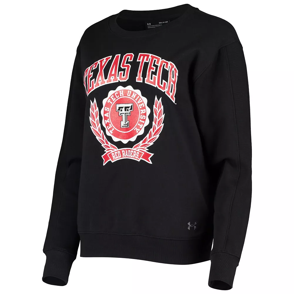 Women's Under Armour Black Texas Tech Red Raiders All Day Fleece Pullover Sweatshirt - Image 3