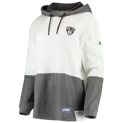 Women's Under Armour White Brooklyn Nets Combine Performance Pullover Hoodie -Under Armor shop 4930747 ALT2
