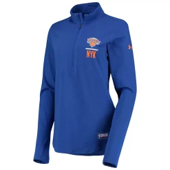 Women's Under Armour Blue New York Knicks Combine Lock Up Tri-Blend Performance Half-Zip Jacket -Under Armor shop 4956239 ALT2