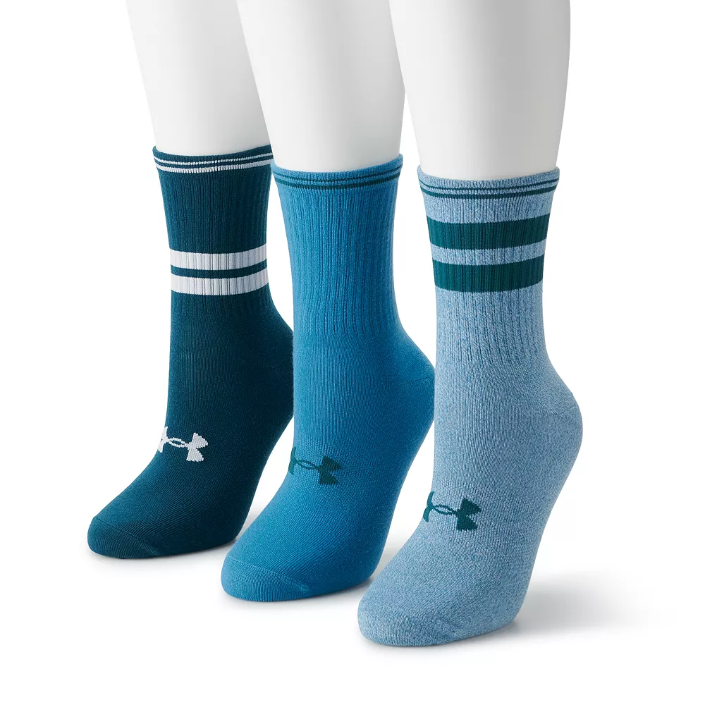 Women's Under Armour 3-Pack Essential Crew Socks Women's Under Armour 3-Pack Essential Crew Socks -Under Armor shop 5003780 Blue Note