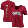 Women's Under Armour Garnet South Carolina Gamecocks Spine Print V-Neck T-Shirt