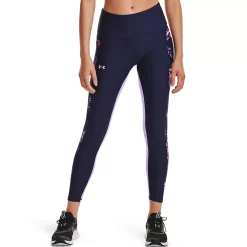 Women's Under Armour HeatGear® Colorblock Panel Ankle Leggings -Under Armor shop 5108435 Midnight Navy