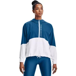 Women's Under Armour UA Storm Woven Full-Zip Jacket -Under Armor shop 5175908 Cruise Blue White