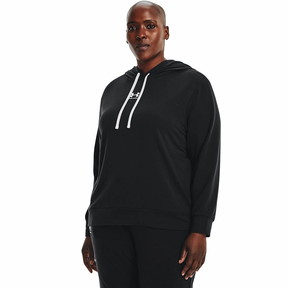 Plus Size Under Armour Rival French-Terry Fleece Hoodie Plus Size Under Armour Rival French-Terry Fleece Hoodie -Under Armor shop 5191313 Black White