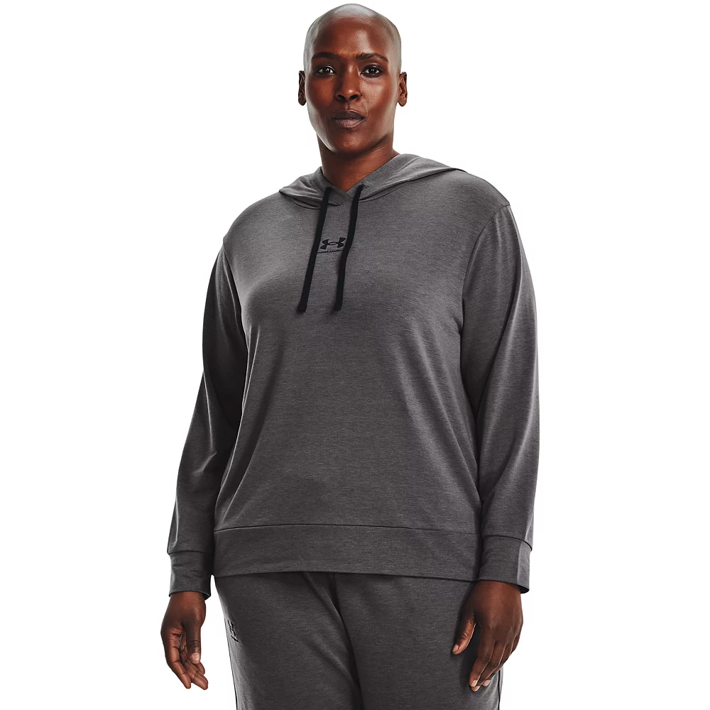 Plus Size Under Armour Rival French-Terry Fleece Hoodie Plus Size Under Armour Rival French-Terry Fleece Hoodie -Under Armor shop 5191313 Jet Gray Mod Gray