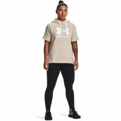 Women's Under Armour Rival Fleece Short Sleeve Hoodie -Under Armor shop 5195217 ALT2