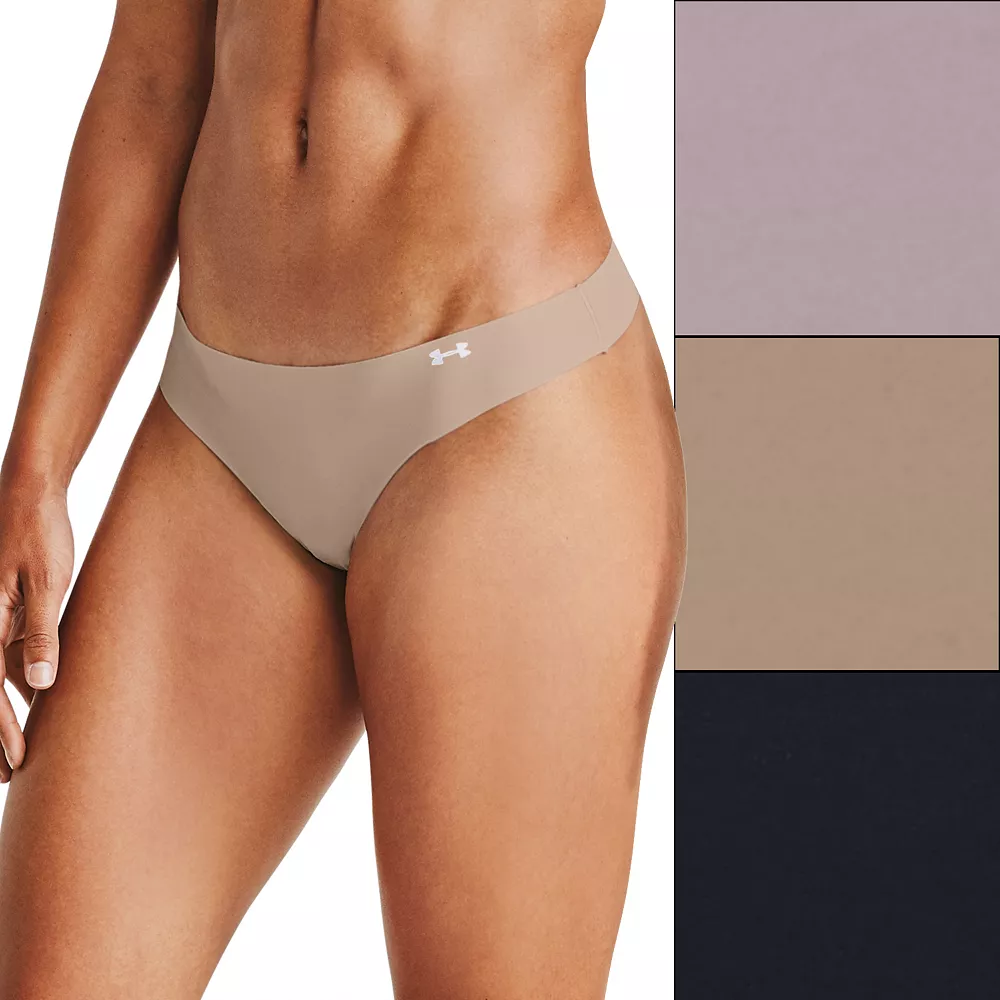 Women's Under Armour 3-pack Pure Stretch Thong Panty Women's Under Armour 3-pack Pure Stretch Thong Panty -Under Armor shop 5243961 Black Tan Dash Pink