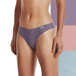 Women's Under Armour 3-pack Pure Stretch Thong Panty 4 Women's Under Armour 3-pack Pure Stretch Thong Panty -Under Armor shop 5243961 Club Purple