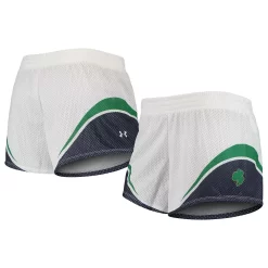 Women's Under Armour White/Navy Notre Dame Fighting Irish Mesh Shorts