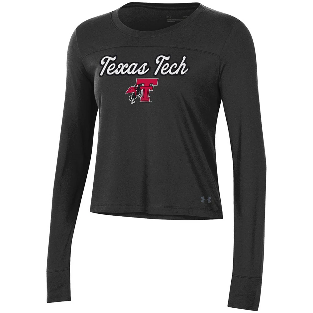 Women's Under Armour Black Texas Tech Red Raiders Vault Cropped Long Sleeve T-Shirt Women's Under Armour Black Texas Tech Red Raiders Vault Cropped Long Sleeve T-Shirt -Under Armor shop 5276065 ALT2