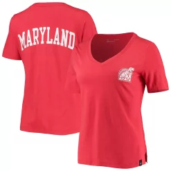 Women's Under Armour Red Maryland Terrapins Vault V-Neck T-Shirt