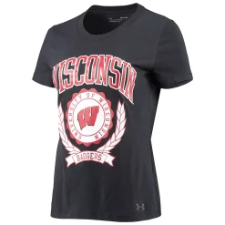 Women's Under Armour Black Wisconsin Badgers T-Shirt -Under Armor shop 5276996 ALT2