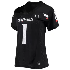 Women's Under Armour #1 Black Cincinnati Bearcats Finished Replica Football Jersey -Under Armor shop 5373891 ALT2