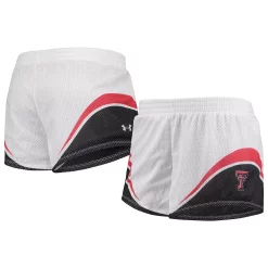 Women's Under Armour White/Black Texas Tech Red Raiders Mesh Shorts