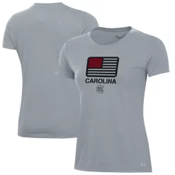 Women's Under Armour Heathered Gray South Carolina Gamecocks Freedom Performance T-Shirt