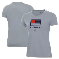 Women's Under Armour Heathered Gray Auburn Tigers Freedom Performance T-Shirt