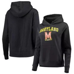 Women's Under Armour Black Maryland Terrapins All Day Team Fleece Pullover Hoodie