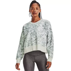 Women's Under Armour Camo Rival Fleece Crew Sweatshirt -Under Armor shop 5556480 Opal Green