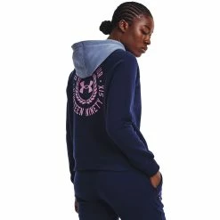 Women's Under Armour Rival Fleece Colorblock Hoodie -Under Armor shop 5556876 ALT