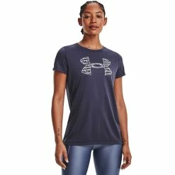 Women's Under Armour UA Tech™ Script Logo Tee -Under Armor shop 5556992 Tempered Steel