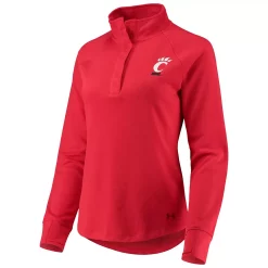 Women's Under Armour Red Cincinnati Bearcats Double Knit Raglan Quarter-Snap Jacket -Under Armor shop 5604843 ALT2