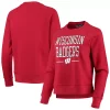 Women's Under Armour Red Wisconsin Badgers All Day Fleece Raglan Pullover Sweatshirt