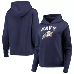 Women's Under Armour Navy Navy Midshipmen All Day Team Fleece Pullover Hoodie