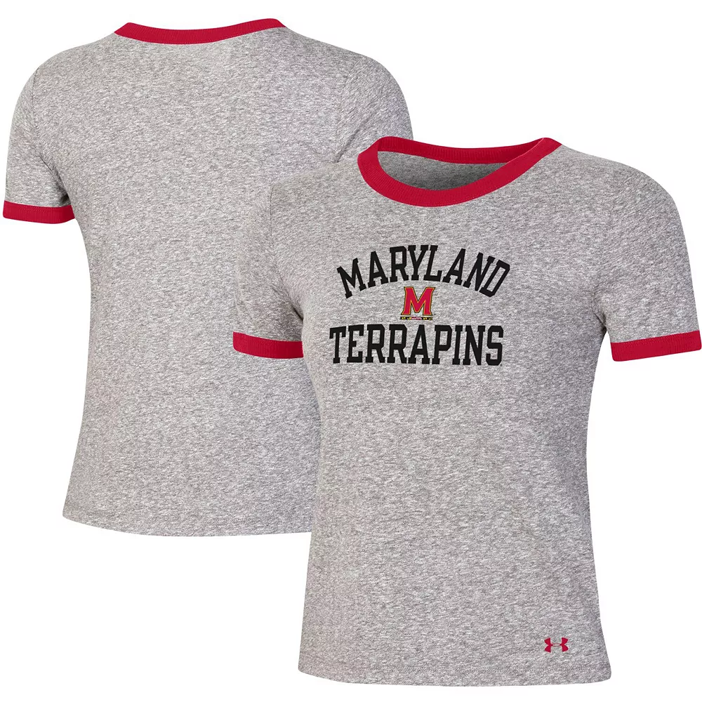 Women's Under Armour Heathered Gray Maryland Terrapins Siro Slub Tri-Blend Ringer T-Shirt Women's Under Armour Heathered Gray Maryland Terrapins Siro Slub Tri-Blend Ringer T-Shirt -Under Armor shop 5752798