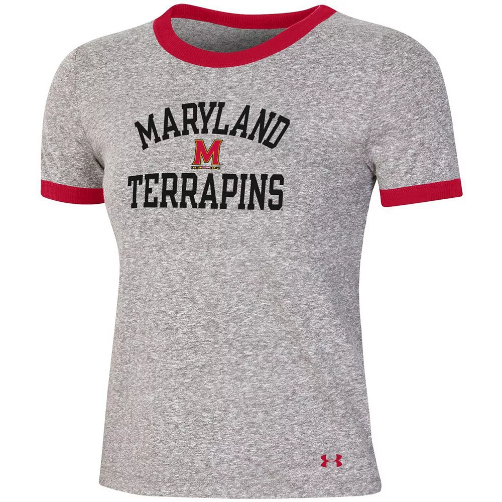 Women's Under Armour Heathered Gray Maryland Terrapins Siro Slub Tri-Blend Ringer T-Shirt Women's Under Armour Heathered Gray Maryland Terrapins Siro Slub Tri-Blend Ringer T-Shirt -Under Armor shop 5752798 ALT2