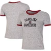 Women's Under Armour Heathered Gray South Carolina Gamecocks Siro Slub Tri-Blend Ringer T-Shirt