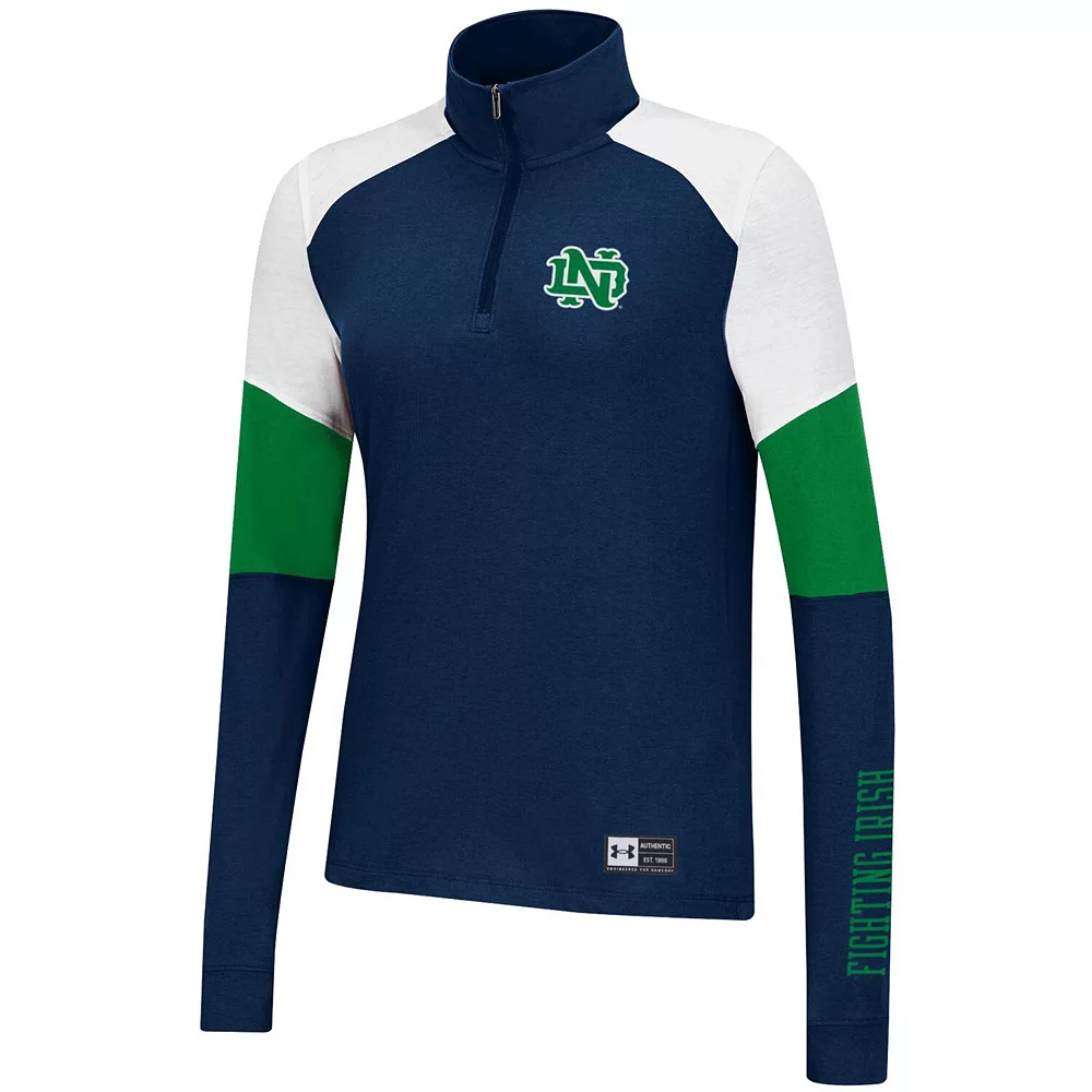 Women's Under Armour Navy Notre Dame Fighting Irish Sleeve Hit Raglan Quarter-Zip Jacket Women's Under Armour Navy Notre Dame Fighting Irish Sleeve Hit Raglan Quarter-Zip Jacket -Under Armor shop 5821111 ALT2