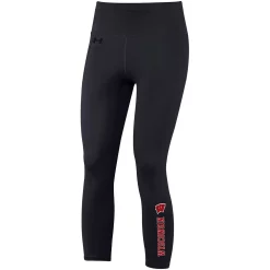 Women's Under Armour Black Wisconsin Badgers Motion Performance Ankle-Cropped Leggings -Under Armor shop 5953079 ALT2
