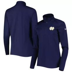 Women's Under Armour Navy Notre Dame Fighting Irish Tech Mesh Performance Quarter-Zip Jacket
