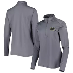 Women's Under Armour Charcoal Notre Dame Fighting Irish Tech Mesh Performance Quarter-Zip Jacket