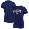 Women's Under Armour Heather Navy Auburn Tigers Vent Tech Arch Logo Performance T-Shirt