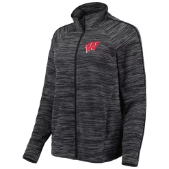 Women's Under Armour Black Wisconsin Badgers Tempo Fleece Raglan Full-Zip Jacket -Under Armor shop 5993630 ALT2