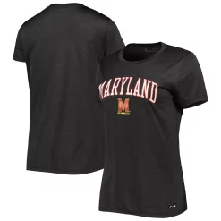 Women's Under Armour Heather Black Maryland Terrapins Vent Tech Arch Logo Performance T-Shirt