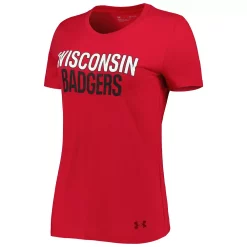 Women's Under Armour Red Wisconsin Badgers 2-Hit Performance T-Shirt -Under Armor shop 5994710 ALT2